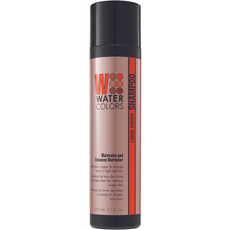 Watercolors by Tressa 3-in-1 Color Depositing Shampoo, Semi Permanent Hair Color, Hair Dye Shampoo for Curly, Dry, and Normal Hair, 8 fl oz - LIQUID COPPER - Image 1